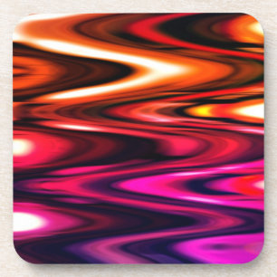 Glossy Colour Waves Coaster