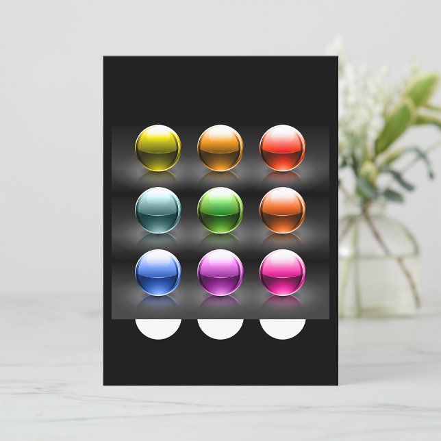 Glossy Colourful Sphere Icons Abstract Balls  Invitation (Creator Uploaded)
