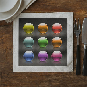 Glossy Colourful Sphere Icons Abstract Balls  Napkin