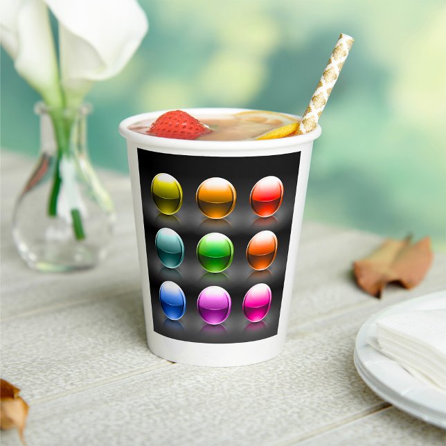 Glossy Colourful Sphere Icons Abstract Balls  Paper Cups (Creator Uploaded)