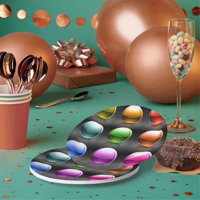 Glossy Colourful Sphere Icons Abstract Balls  Paper Plate (Creator Uploaded)