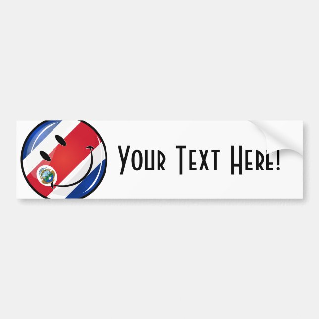 Glossy Costa Rican Flag Bumper Sticker (Front)