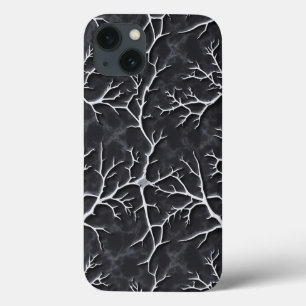 Glossy Dark Grey iPhone Case Branch Relief