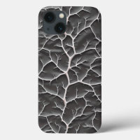 Glossy Dark Grey iPhone Case Branch Texture