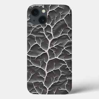 Glossy Dark Grey iPhone Case Branch Texture
