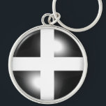 Glossy Dome Cornish Flag Key Ring<br><div class="desc">The Cornish Flag in a Glossy round Dome effect Keyring ..</div>