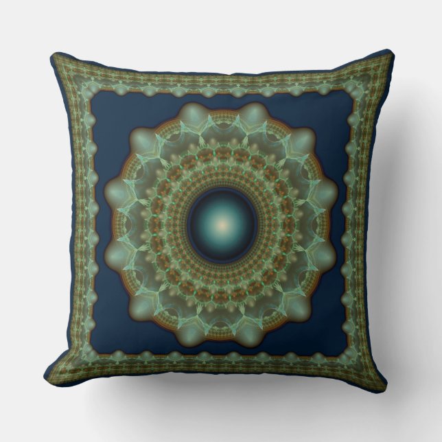 Glossy fabulous fractal ornament cushion (Front)