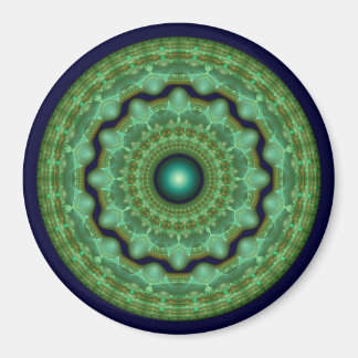 Glossy fairy fractal round ornament magnet
