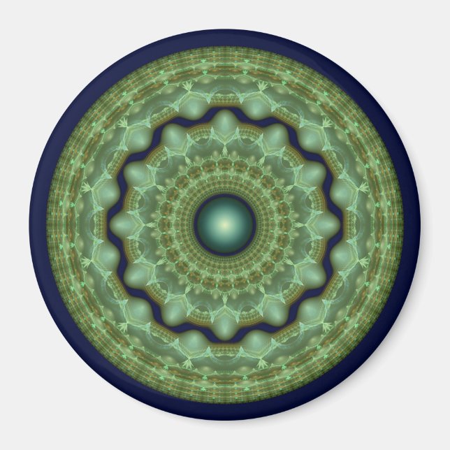 Glossy fairy fractal round ornament magnet (Front)