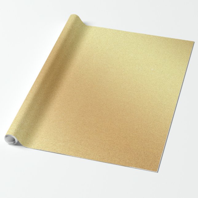 Glossy Faux Gold Glitter Elegant Modern Cool Gift Wrapping Paper (Unrolled)