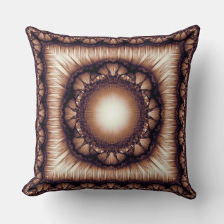 Glossy floral fractal framed pattern cushion