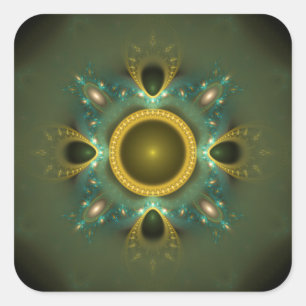Glossy Fractal Design Square Sticker