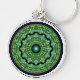 Glossy fractal mandala keychain