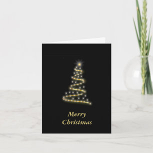 Glossy gold Christmas tree black Card