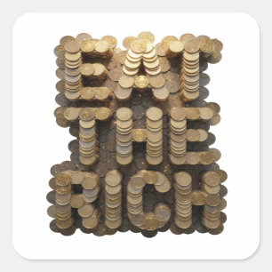 Glossy Gold EAT THE RICH Sticker Print