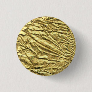 Glossy gold foil 3 cm round badge
