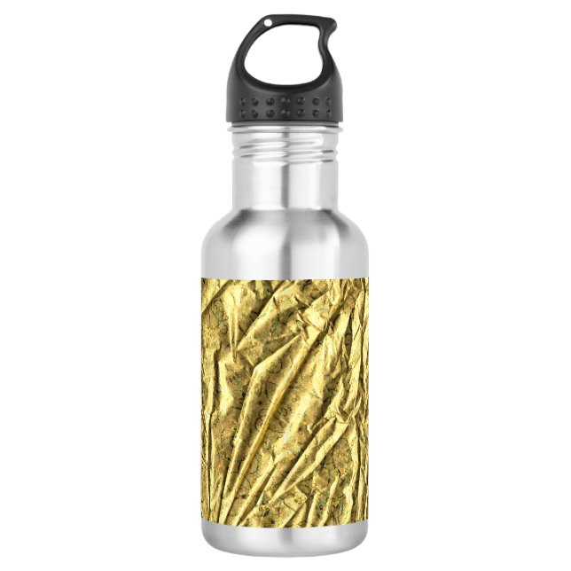 Glossy gold foil 532 ml water bottle (Front)