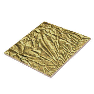 Glossy gold foil ceramic tile