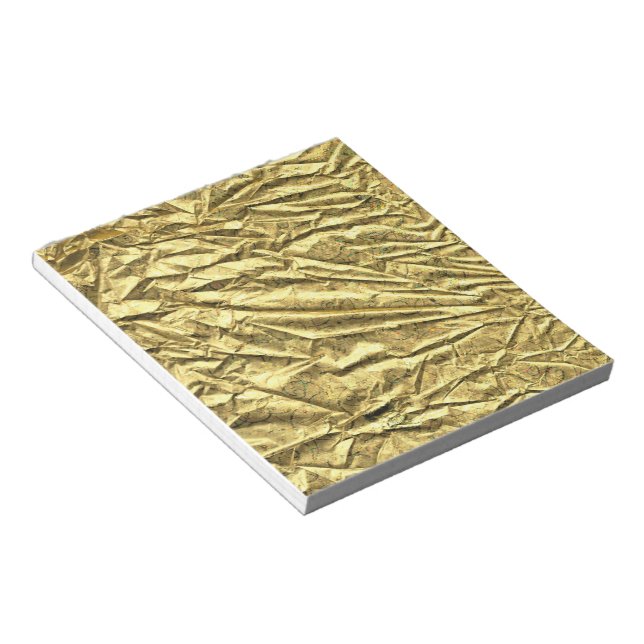 Glossy gold foil notepad (Angled)