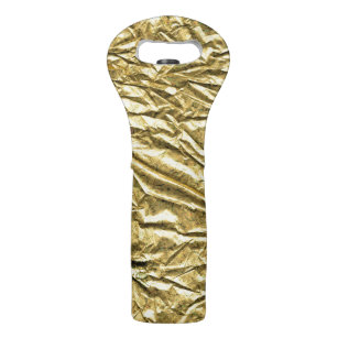 Glossy gold foil wine bag