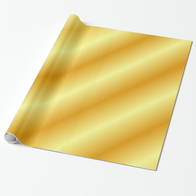 Glossy Gold Look Elegant Modern Template Golden Wrapping Paper (Unrolled)