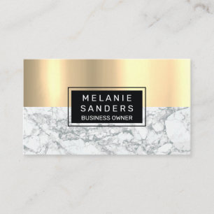 Glossy Gold Metal   Marble Business Card