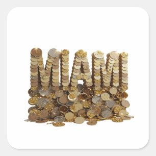 Glossy Gold MIAMI Sticker Motif