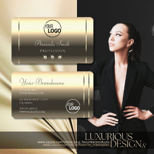 Glossy Gold Optics Sparkling Diamonds add Logo Business Card