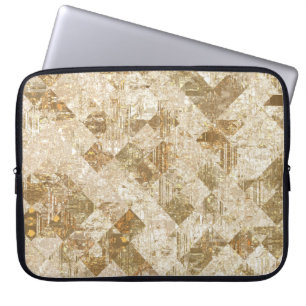 Glossy Golden Mosaic Brilliance Laptop Sleeve