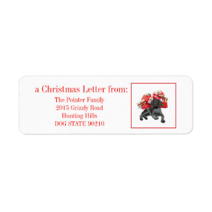 Glossy Grizzly Christmas Pointer Return Address Label