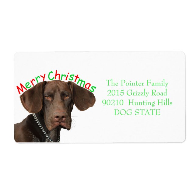 Glossy Grizzly Holiday Address Label (Front)