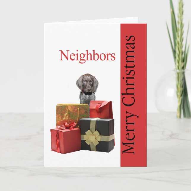 Glossy Grizzly Neighbours Merry Christmas Holiday Card (Front)