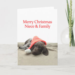 Glossy Grizzly Niece & Family Merry Christmas Holiday Card