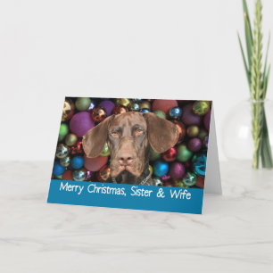 Glossy Grizzly Sister & Wife Merry Christmas Holiday Card