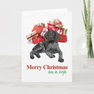 Glossy Grizzly Son & Wife Merry Christmas Holiday Card