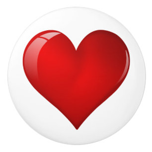 Glossy Heart Ceramic Knob