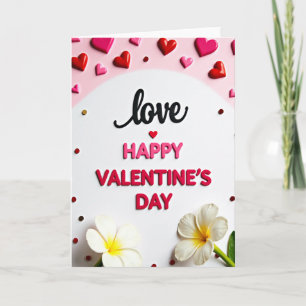 Glossy Hearts Valentine Card