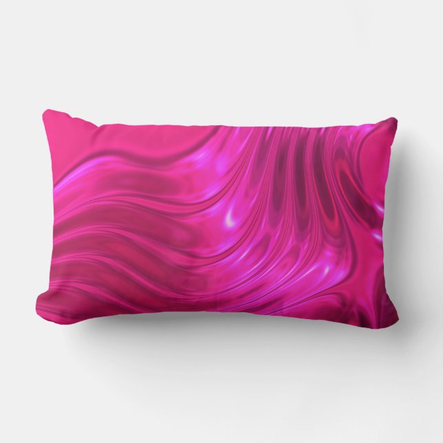 Glossy Hollywood Cerise Super Pink Lumbar Cushion (Front)