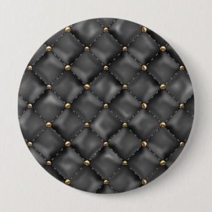 Glossy Leather Texture with Gold Pearls 10 Cm Round Badge