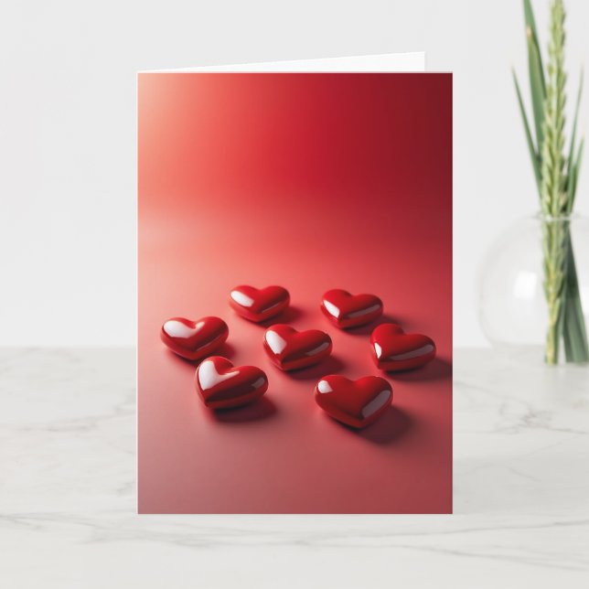Glossy Love Hearts Card (Front)