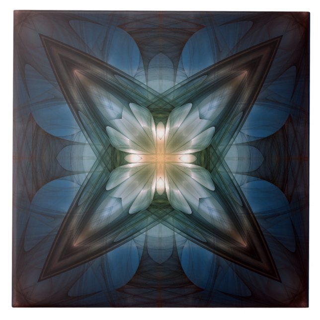 Glossy magical cross pattern ceramic tile (Front)