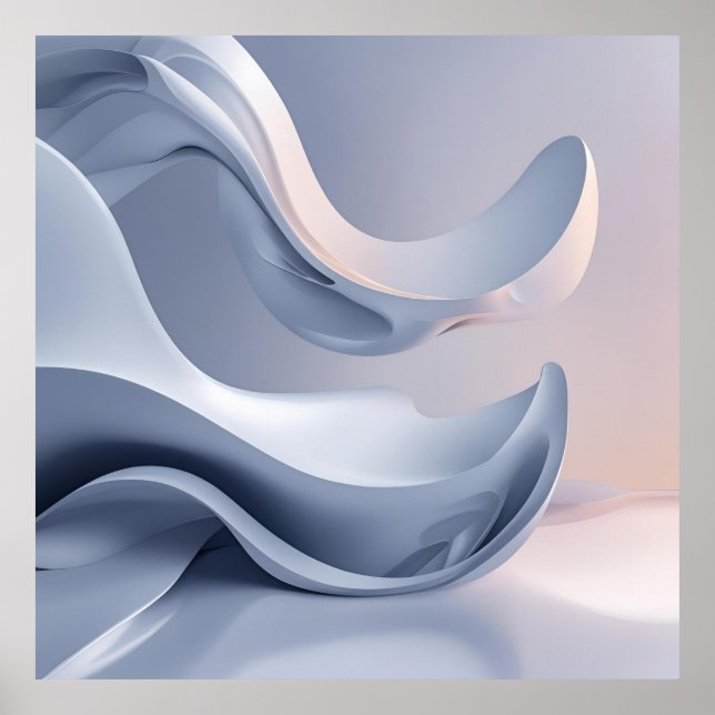 Glossy Pastel Flow – Abstract Digital Art for Mode Poster (Front)