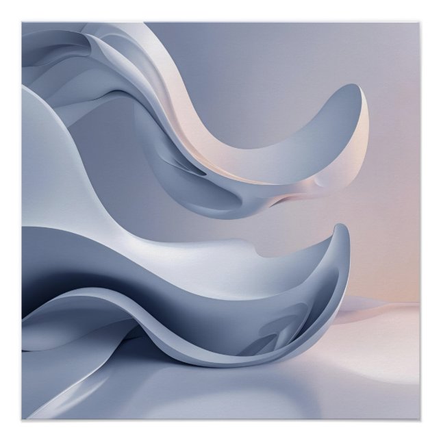 Glossy Pastel Flow – Abstract Digital Art for Mode Poster (Front)