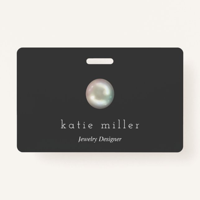 Glossy Pearl | Jewellery Designer | Name ID Badge (Front)