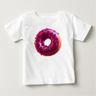 Glossy Pink Donut with Dark Sprinkles Baby T-Shirt