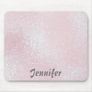 Glossy pink GIRLY Glitter PERSONALIZED YOUR NAME Mouse Pad