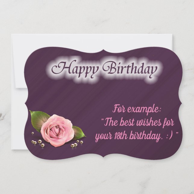 Glossy Popular Rose Birthday Card (Front)