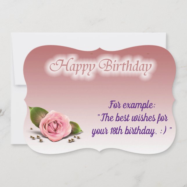 Glossy Popular Rose Birthday Card (Front)