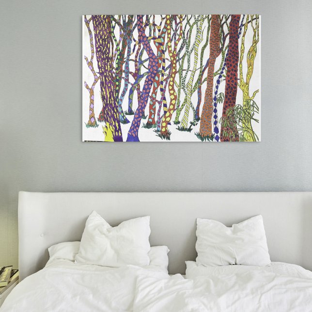 Glossy Poster of happy colourful crazy forest (Creator Uploaded)