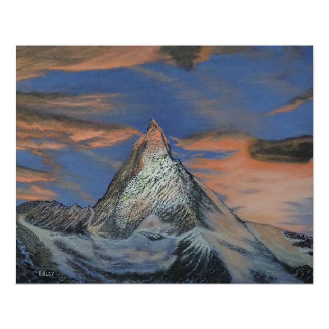 Glossy Poster - "The Matterhorn At Sunset" (Front)